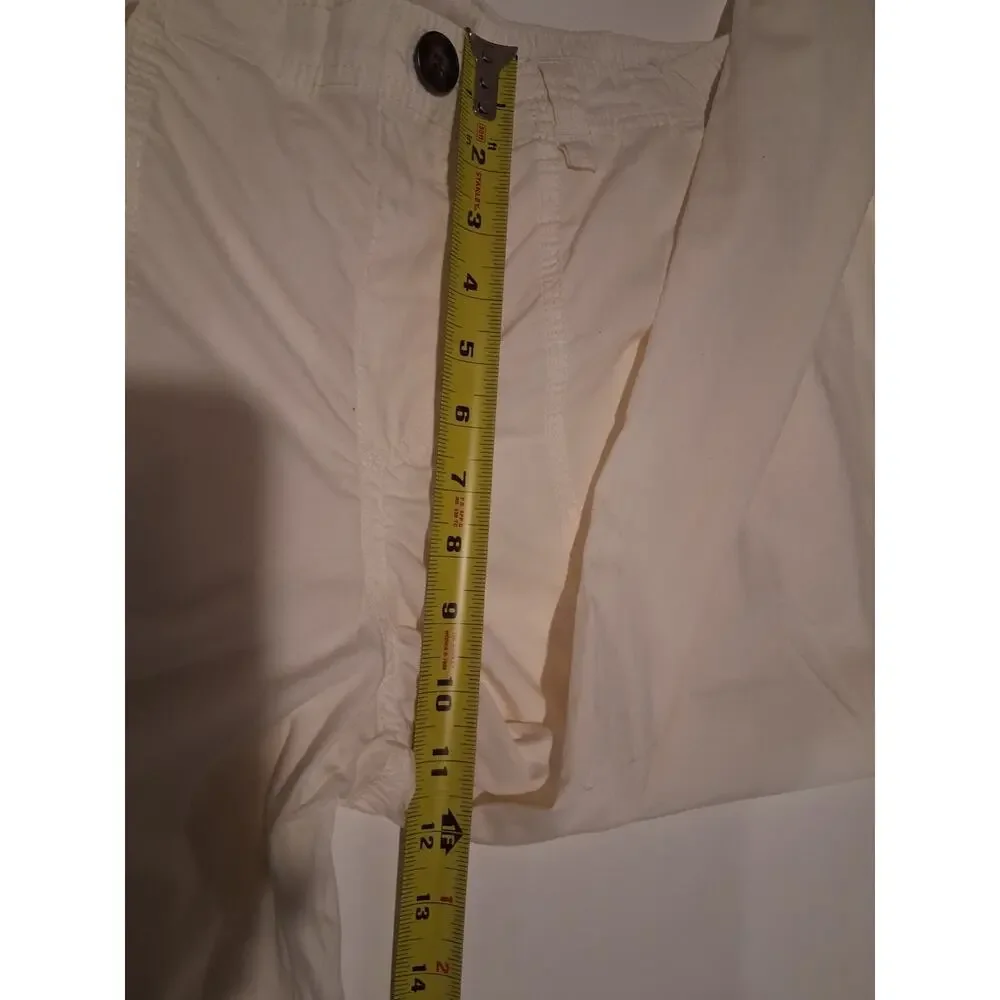HAPPILY GREY Women's Cotton Cargo Pants Off White Cream Size 7 Utility Baggy Y2K